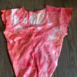 Pink and orange tie dye crop top